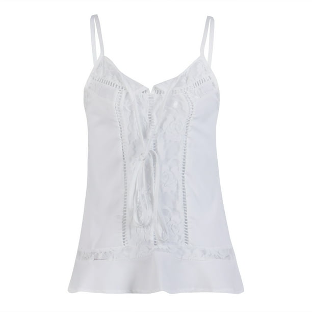 Womens Ladies Lace Crochet Halter Vest Tank Cami Tops Shirt Casual Office Blouse